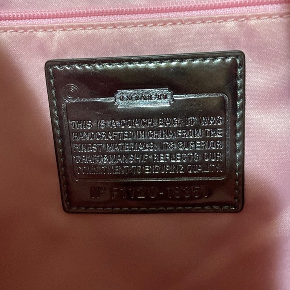 Authentic Coach purse with pink handles - Picture 7 of 9